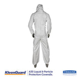 A35 Liquid And Particle Protection Coveralls, Hooded, Large, White, 25-carton