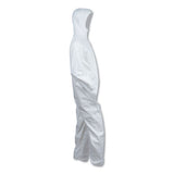 A40 Elastic-cuff And Ankle Hooded Coveralls, 4x-large, White, 25-carton