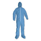 A65 Hood And Boot Flame-resistant Coveralls, Blue, 3x-large, 21-carton