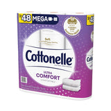 Ultra Comfortcare Toilet Paper, Soft Tissue, Mega Rolls, 2-ply, 284 Sheets-roll, 12 Rolls-pack, 48 Rolls-carton