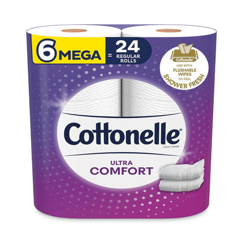 Ultra Comfortcare Toilet Paper, Soft Tissue, Mega Rolls, 2-ply, 284 Sheets-roll, 6 Rolls-pack, 36 Rolls-carton