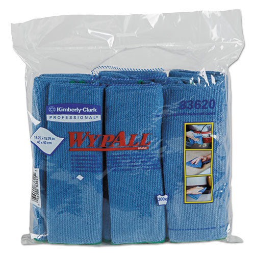 Microfiber Cloths, Reusable, 15 3-4 X 15 3-4, Blue, 24-carton