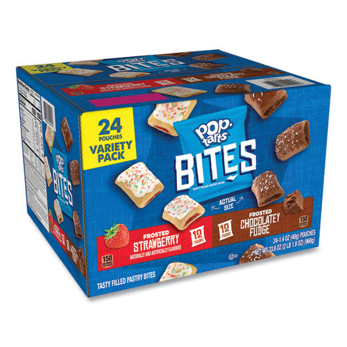 Pop Tarts Bites Variety Pack, Chocolate; Strawberry, 1.4 Oz Pouch, 24-carton
