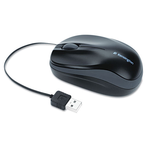 Pro Fit Optical Mouse With Retractable Cord, Usb 2.0, Left-right Hand Use, Black
