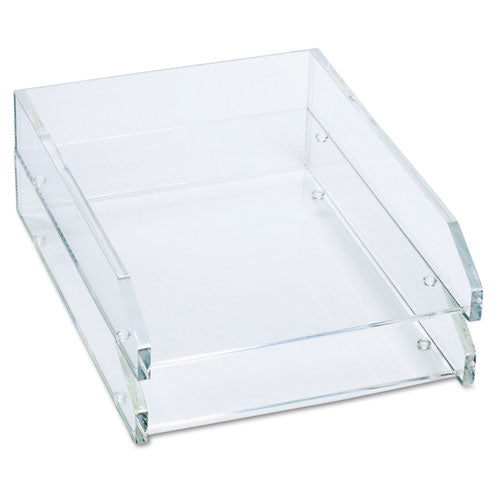 Clear Acrylic Letter Tray, 2 Sections, Letter Size Files, 10.5