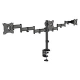 Articulating Quad Monitor Arms, For 13" To 27" Monitors, 360 Deg Rotation, 45 Deg Tilt, 180 Deg Pan, Black, Supports 18 Lb