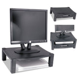 Single-level Monitor Stand, 17" X 13.25" X 3" To 6.5", Black, Supports 50 Lbs