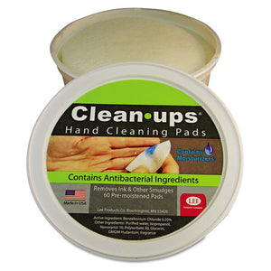 Clean-ups Hand Cleaning Pads, Cloth, 3" Dia, 60-tub