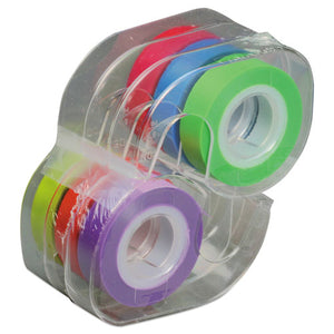 Removable Highlighter Tape, 1-2" X 720", Assorted, 6-pk