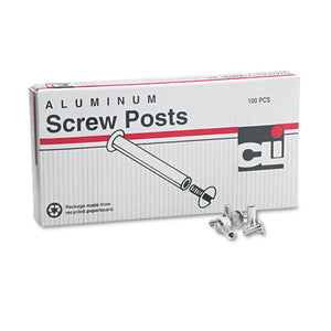 Post Binder Aluminum Screw Posts, 3-16" Diameter, 1-2" Long, 100-box