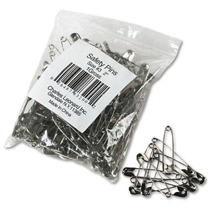Safety Pins, Nickel-plated, Steel, 2" Length, 144-pack