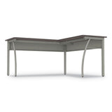 Trento Line L-shaped Desk, 59.13w X 59.13d X 29.5h, Mocha-gray