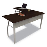 Trento Line L-shaped Desk, 59.13w X 59.13d X 29.5h, Mocha-gray