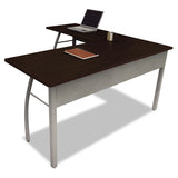 Trento Line L-shaped Desk, 59.13w X 59.13d X 29.5h, Mocha-gray