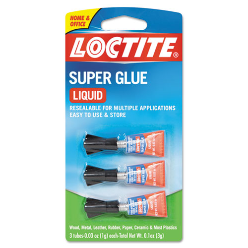 Super Glue, 0.11 Oz, Dries Clear, 3-pack