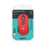 Signature M650 Wireless Mouse, 2.4 Ghz Frequency, 33 Ft Wireless Range, Large, Right Hand Use, Red