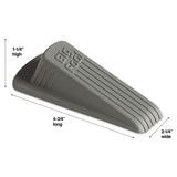 Big Foot Doorstop, No Slip Rubber Wedge, 2.25w X 4.75d X 1.25h, Gray