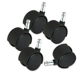 Deluxe Duet Casters, Polyurethane, B And K Stems, 110 Lbs-caster, 5-set