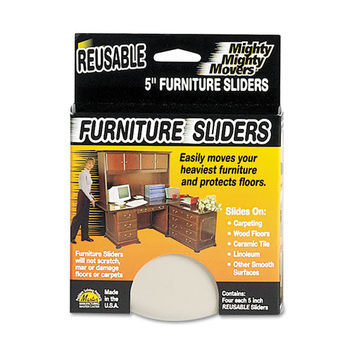Mighty Mighty Movers Reusable Furniture Sliders, Round, 5
