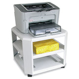 Mobile Printer Stand, Two-shelf, 17.8w X 17.8d X 8.5h, Platinum