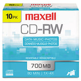 Cd-rw Discs, 700mb-80min, 4x, Silver, 10-pack