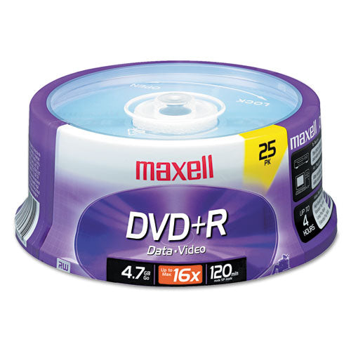 Dvd+r Discs, 4.7gb, 16x, Spindle, Silver, 25-pack