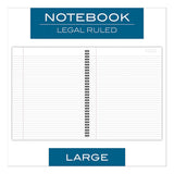 Wirebound Business Notebook, Wide-legal Rule, Black Cover, 11 X 8.5, 80 Sheets