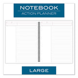 Wirebound Guided Business Notebook, Action Planner, Dark Gray, 11 X 8.5, 80 Sheets