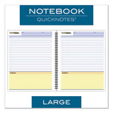 Wirebound Guided Business Notebook, Quicknotes, Dark Gray, 11 X 8.5, 80 Sheets