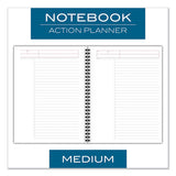 Wirebound Action Planner Business Notebook, Dark Gray, 9.5 X 7.5, 80 Sheets