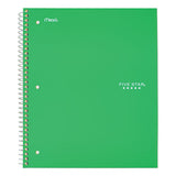 Wirebound Notebook, 5 Subjects, College Rule, Assorted Color Covers, 11 X 8.5, 200 Sheets