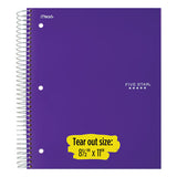 Wirebound Notebook, 3 Subjects, College Rule, Assorted Color Covers, 11 X 8.5, 150 Sheets