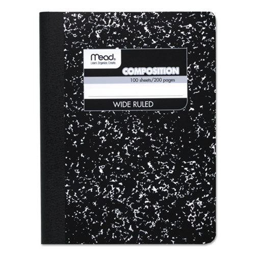 Composition Book, Wide-legal Rule, Black Cover, 9.75 X 7.5, 100 Sheets