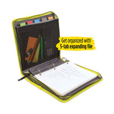 Zipper Binder And Expansion Panel, 3 Rings, 2" Capacity, 11 X 8.5, Assorted