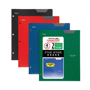 Two-pocket Stay-put Plastic Folder, 11 X 8.5, Assorted, 4-pack