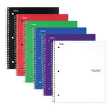 Wirebound Notebook, 1 Subject, Medium-college Rule, Randomly Assorted Covers, 11 X 8.5, 100 Sheets, 6-pack