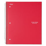 Wirebound Notebook, 1 Subject, Wide-legal Rule, Red Cover, 10.5 X 8, 100 Sheets