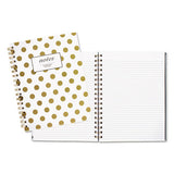 Gold Dots Hardcover Notebook, 1 Subject, Wide-legal Rule, White-gold Dots Cover, 9.5 X 7, 80 Sheets