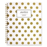 Gold Dots Hardcover Notebook, 1 Subject, Wide-legal Rule, White-gold Dots Cover, 9.5 X 7, 80 Sheets