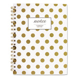 Gold Dots Hardcover Notebook, 1 Subject, Wide-legal Rule, White-gold Dots Cover, 9.5 X 7, 80 Sheets