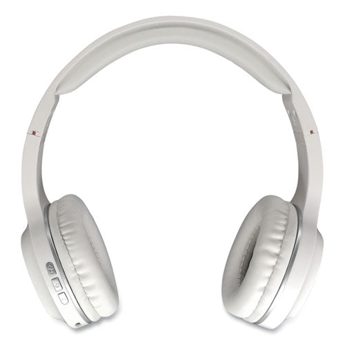 Tremors Stereo Wireless Headphones With Microphone, 3 Ft Cord, White/gray