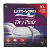Ultrasorbs Disposable Dry Pads, 23" X 35", Blue, 7-box