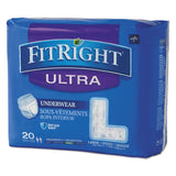 Fitright Ultra Protective Underwear, Large, 40" To 56" Waist, 20-pack, 4 Pack-carton