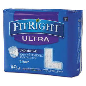 Fitright Ultra Protective Underwear, Large, 40" To 56" Waist, 20-pack