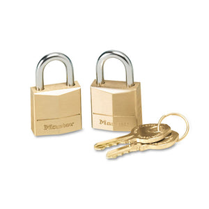 Three-pin Brass Tumbler Locks, 3-4" Wide, 2 Locks And 2 Keys, 2-pack