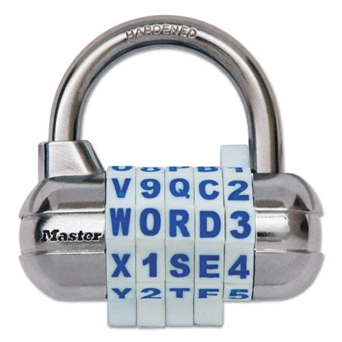 Password Plus Combination Lock, Hardened Steel Shackle, 2 1-2