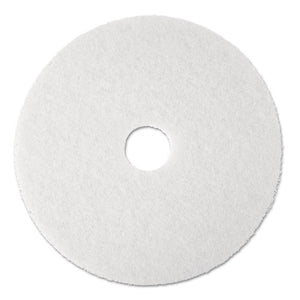 Super Polish Floor Pad 4100, 13" Diameter, White, 5-carton
