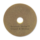 Clean And Shine Pad, 20" Diameter, Yellow-gold, 5-carton