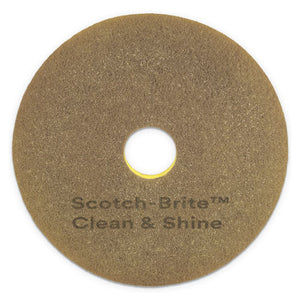 Clean And Shine Pad, 20" Diameter, Yellow-gold, 5-carton