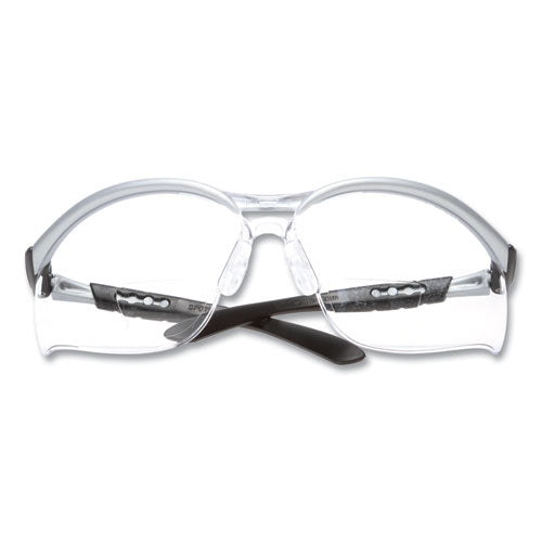Bx Molded-in Diopter Safety Glasses, +2.0 Diopter Strength, Black/silver Plastic Frame, Clear Polycarbonate Lens